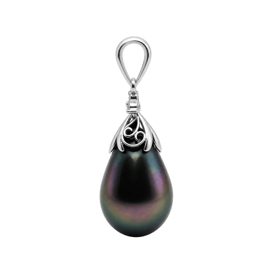 Pendentif en or blanc et perle