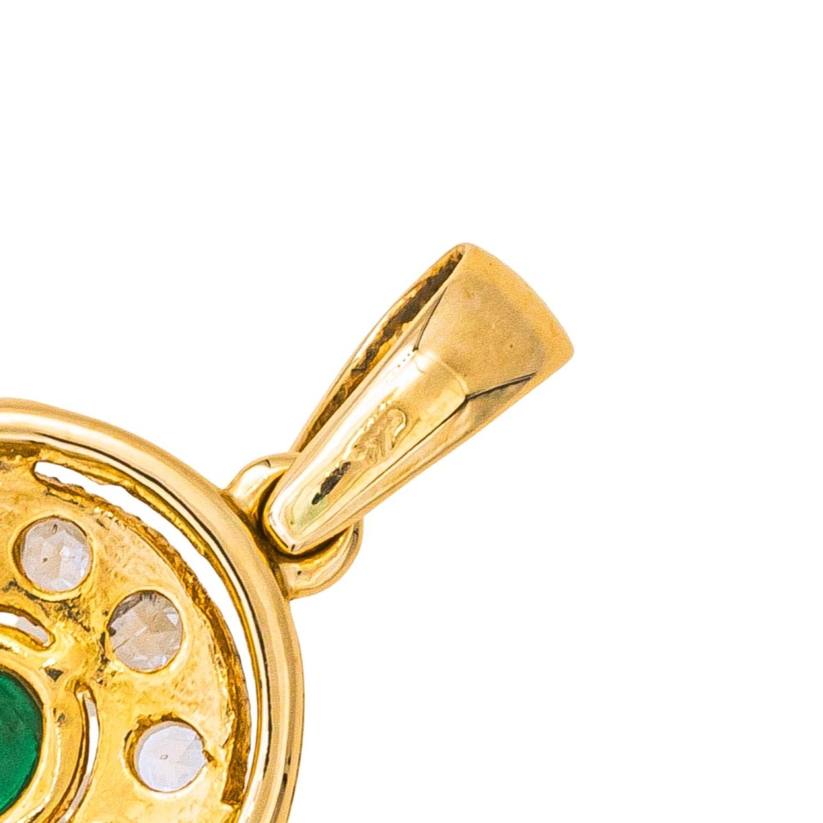 Pendentif en or blanc, or jaune, émeraude et diamants - Castafiore