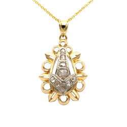Pendentif en or blanc, or jaune et diamants - Castafiore