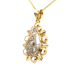 Pendentif en or blanc, or jaune et diamants - Castafiore