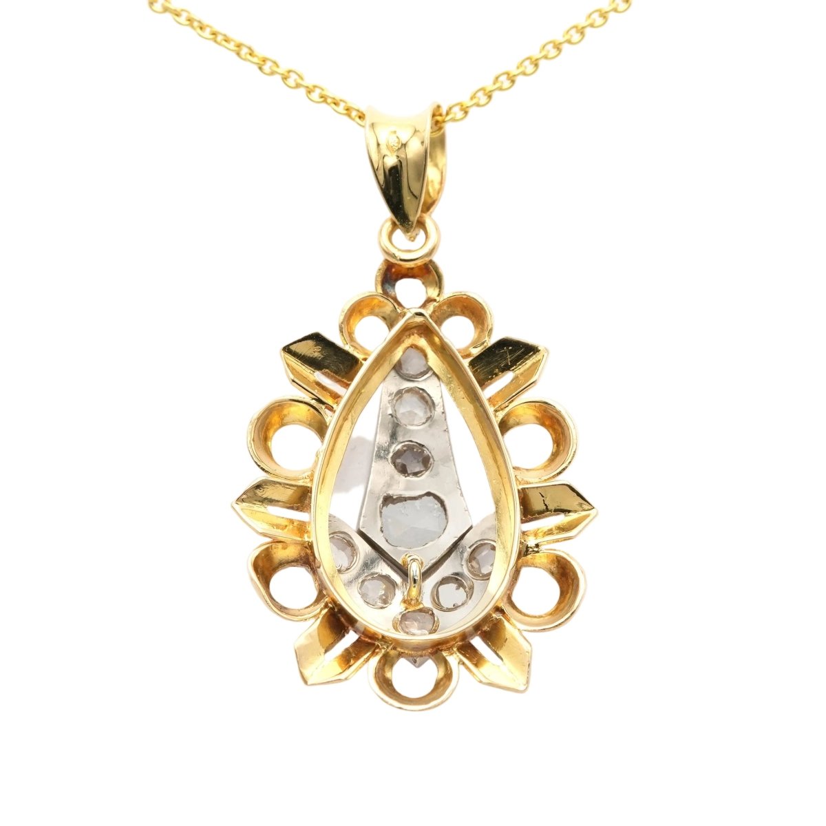 Pendentif en or blanc, or jaune et diamants - Castafiore