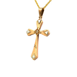 Pendentif en or blanc, or jaune et perle - Castafiore
