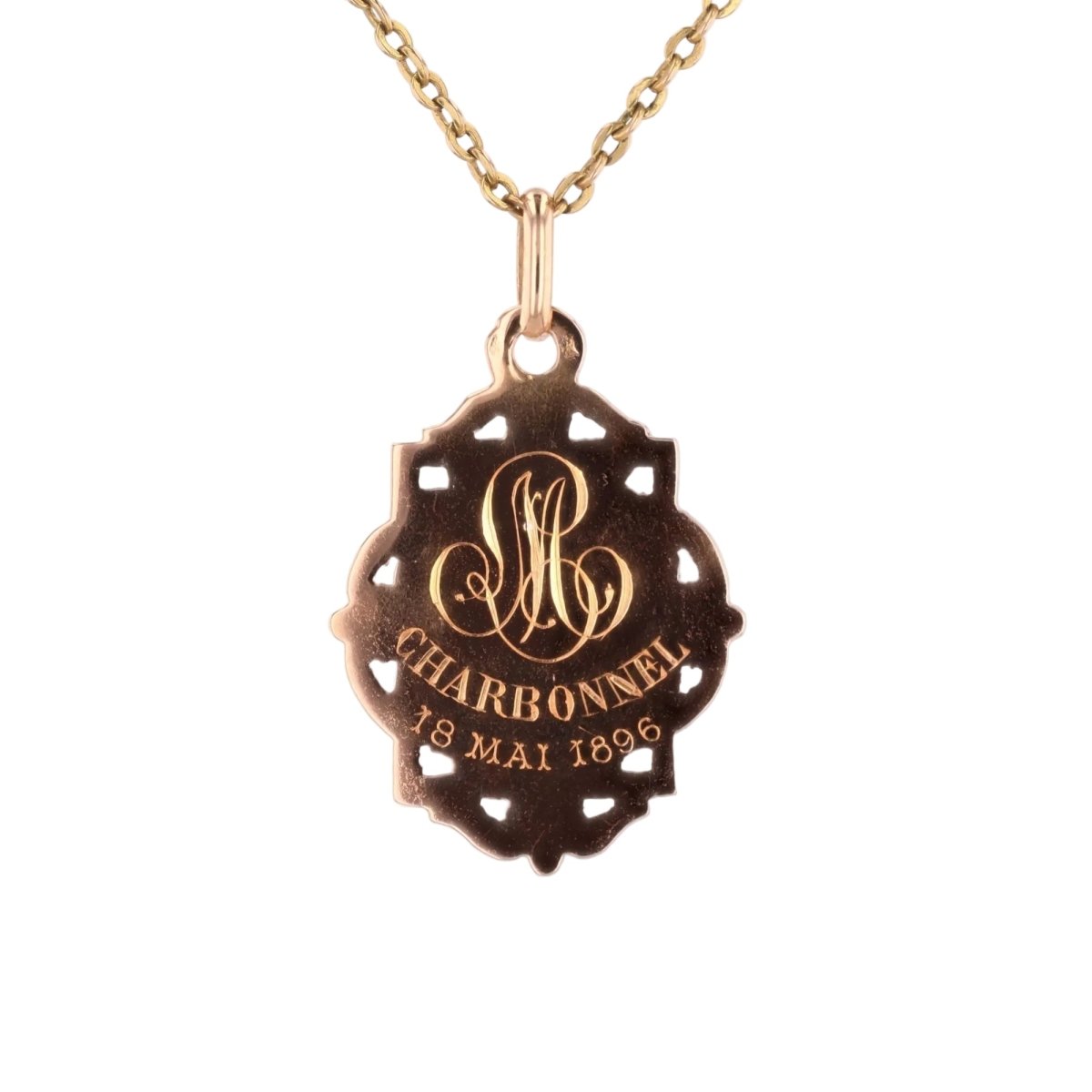 Pendentif en or blanc, or jaune, or rose et or vert - Castafiore