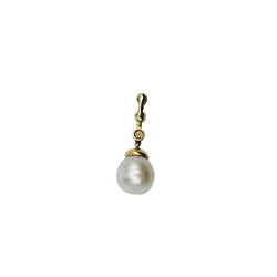 Pendentif en or blanc, or jaune, perle et diamants - Castafiore