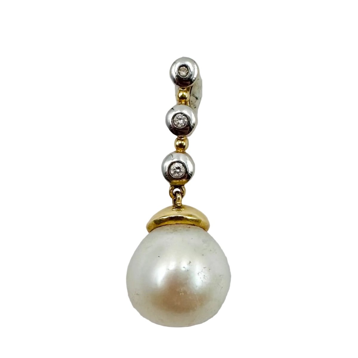 Pendentif en or blanc, or jaune, perle et diamants - Castafiore