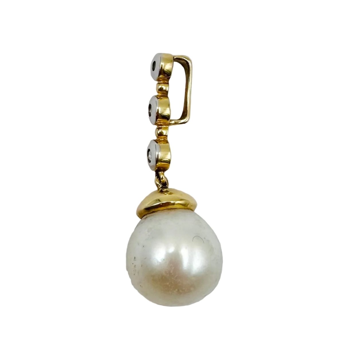 Pendentif en or blanc, or jaune, perle et diamants - Castafiore