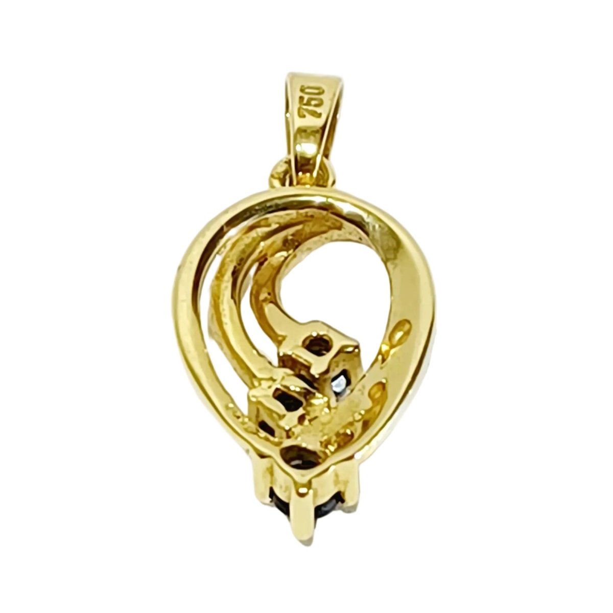 Pendentif en or blanc, or jaune, saphirs et diamant - Castafiore