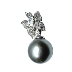 Pendentif en or blanc, perle de Tahiti et diamants - Castafiore