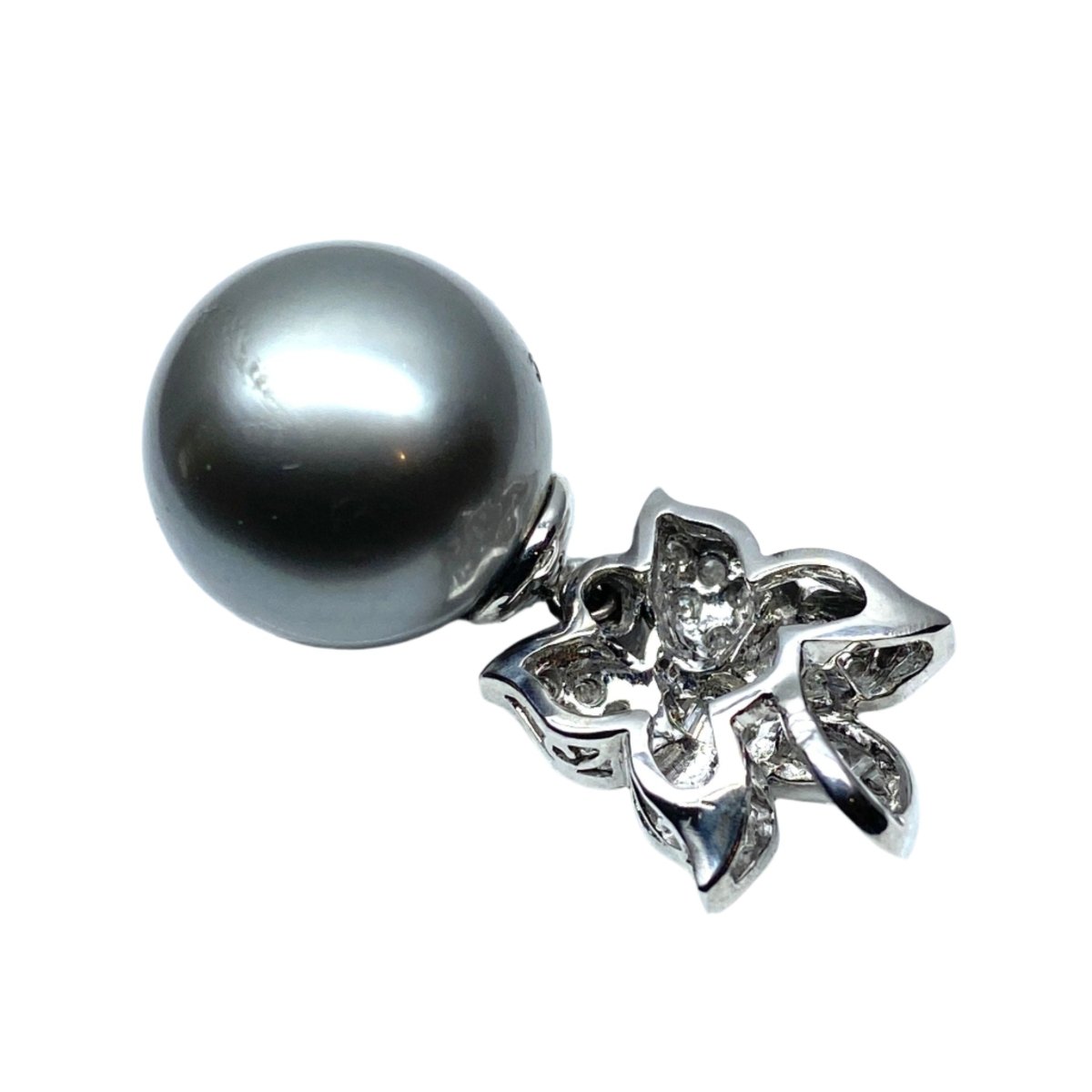 Pendentif en or blanc, perle de Tahiti et diamants - Castafiore