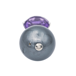 Pendentif en or blanc, perle et améthyste - Castafiore