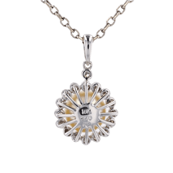 Pendentif en or blanc, perle et diamants - Castafiore
