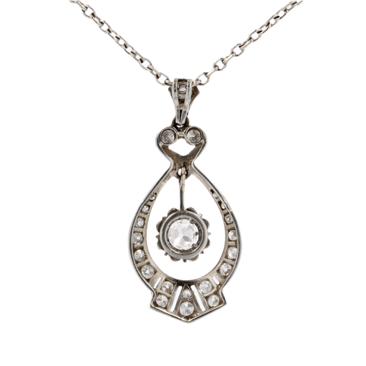 Pendentif en or blanc, platine et diamants - Castafiore