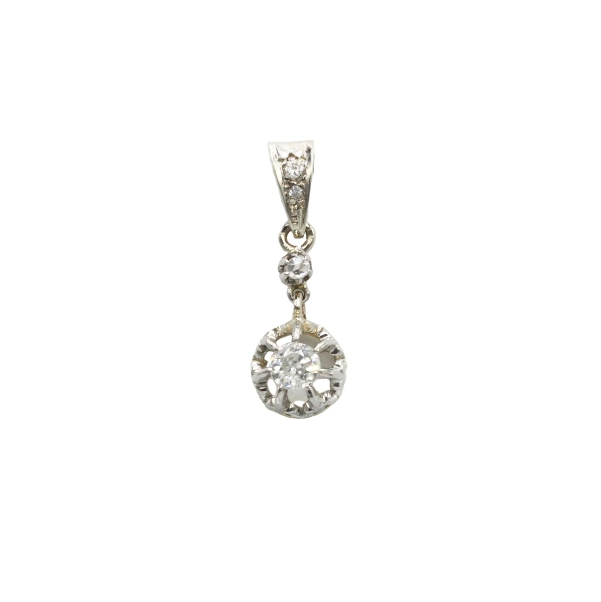 Pendentif en or blanc, platine et diamants - Castafiore