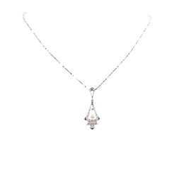 Pendentif en or blanc, platine, saphirs et diamants - Castafiore