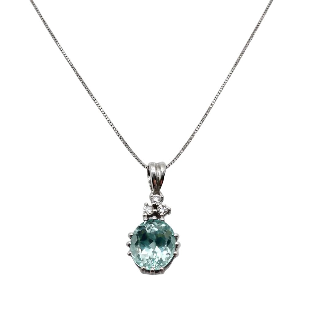 Pendentif en or blanc, rubellite et diamants - Castafiore