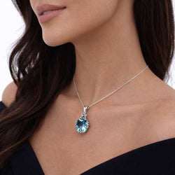 Pendentif en or blanc, rubellite et diamants - Castafiore