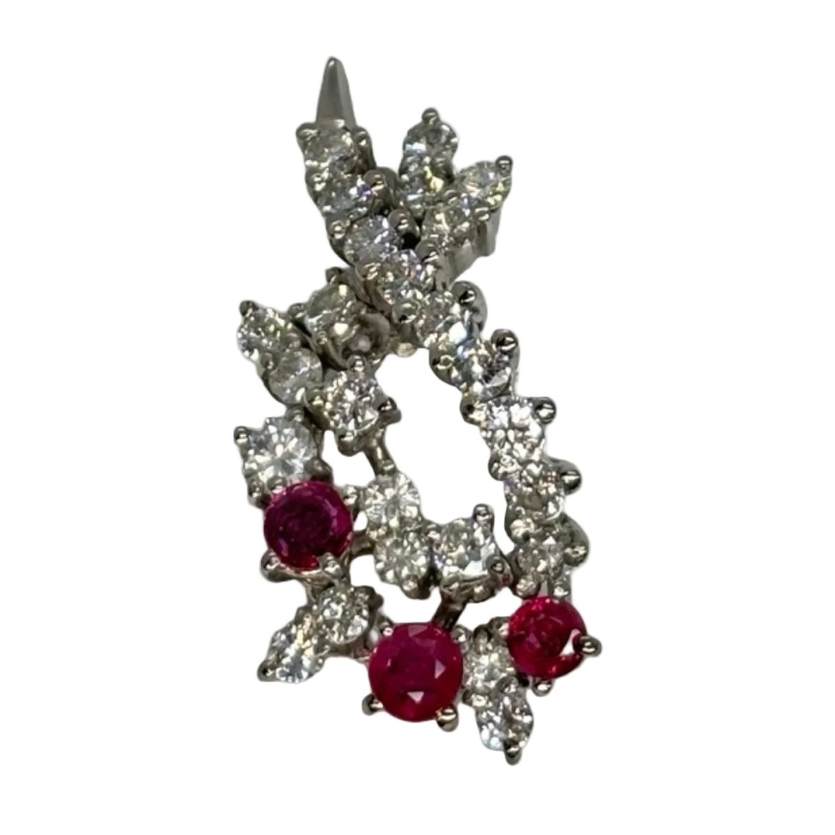 Pendentif en or blanc, rubis et diamants - Castafiore