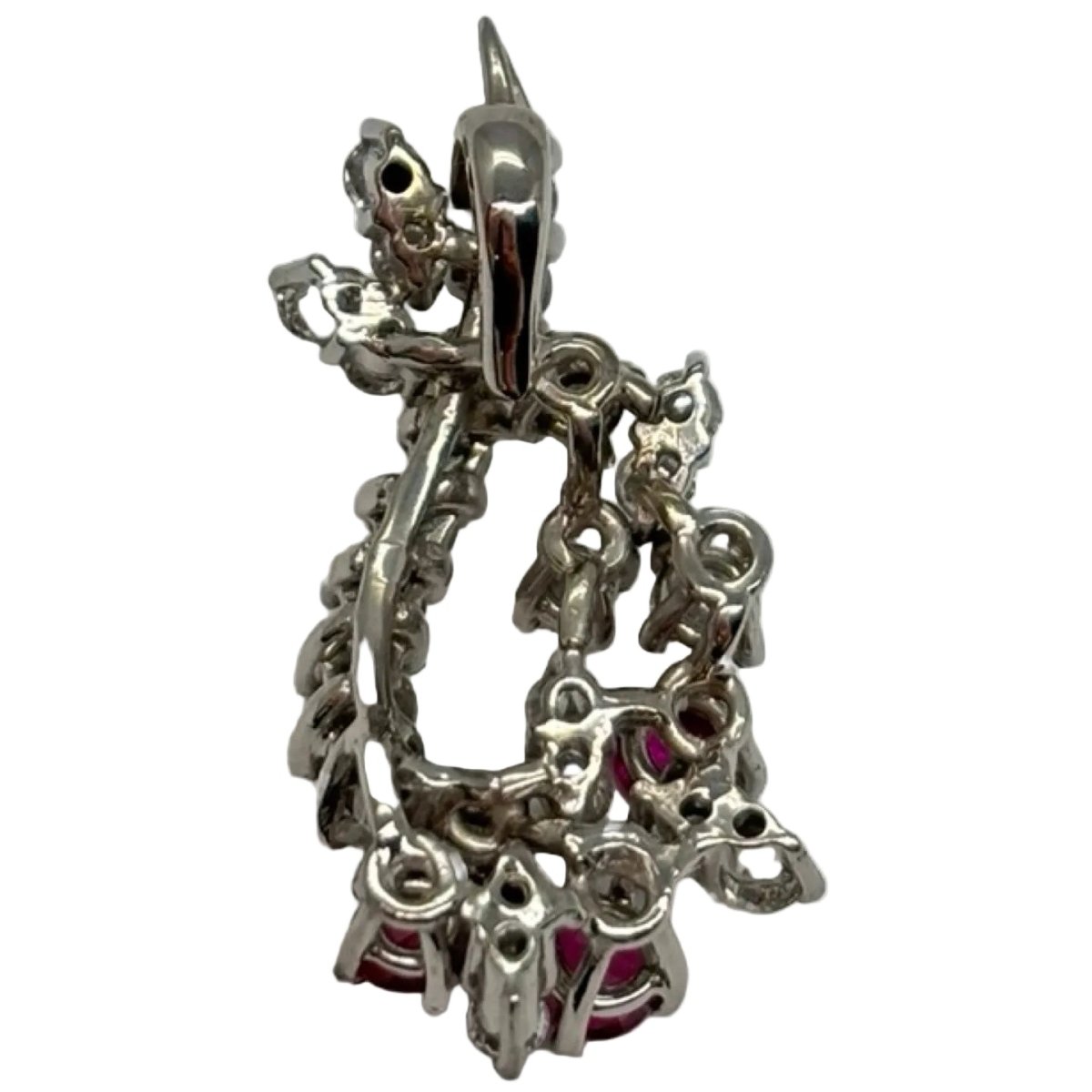 Pendentif en or blanc, rubis et diamants - Castafiore