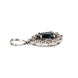 Pendentif en or blanc, saphir et diamants - Castafiore