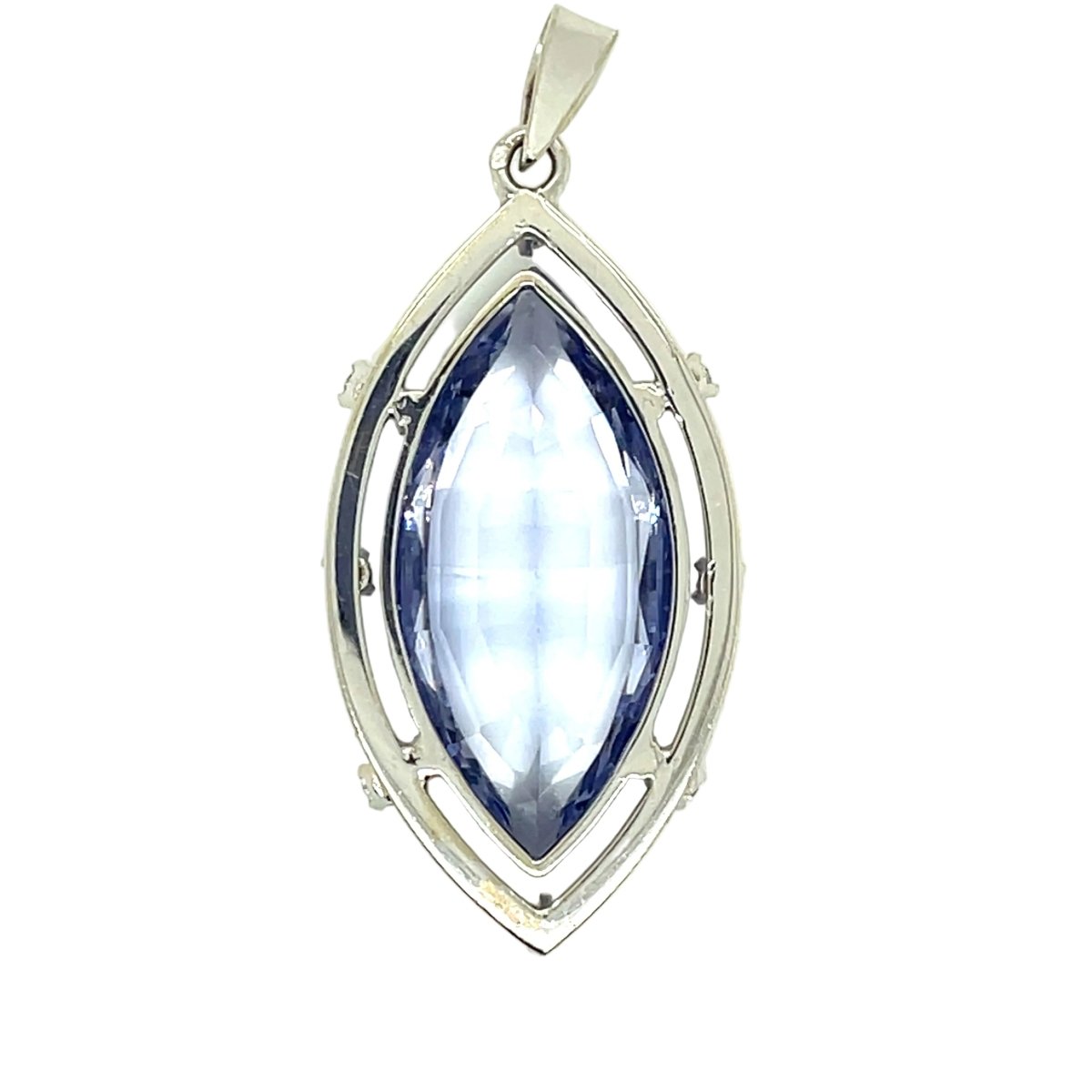 Pendentif en or blanc, saphir et diamants - Castafiore