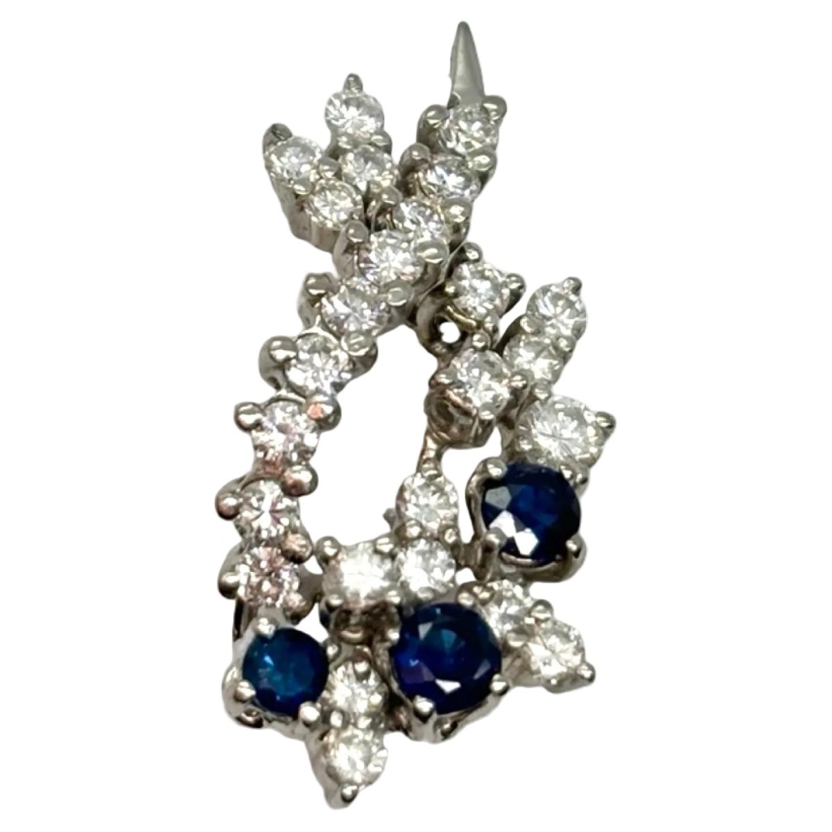 Pendentif en or blanc, saphirs et diamants - Castafiore