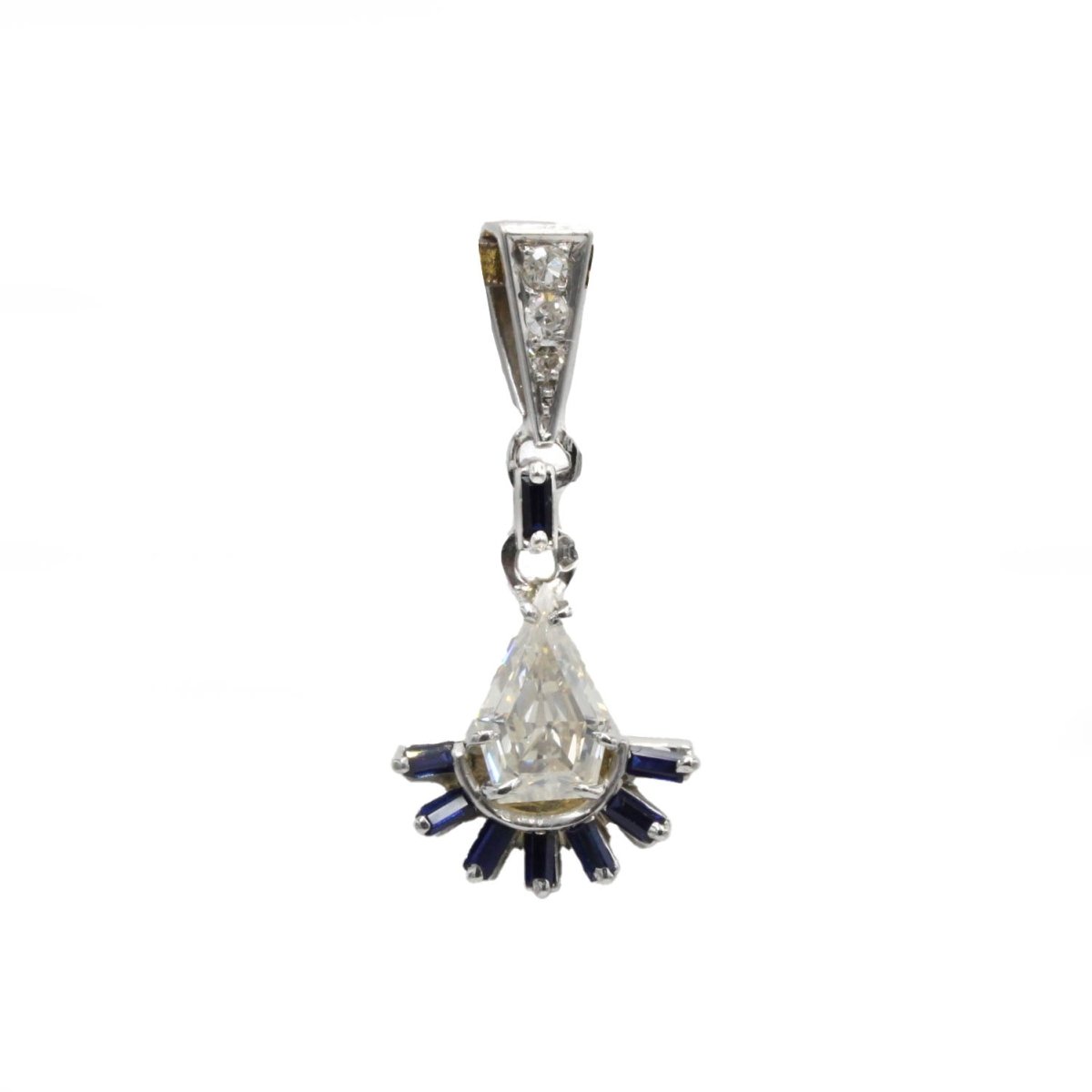 Pendentif en or blanc, saphirs et diamants - Castafiore