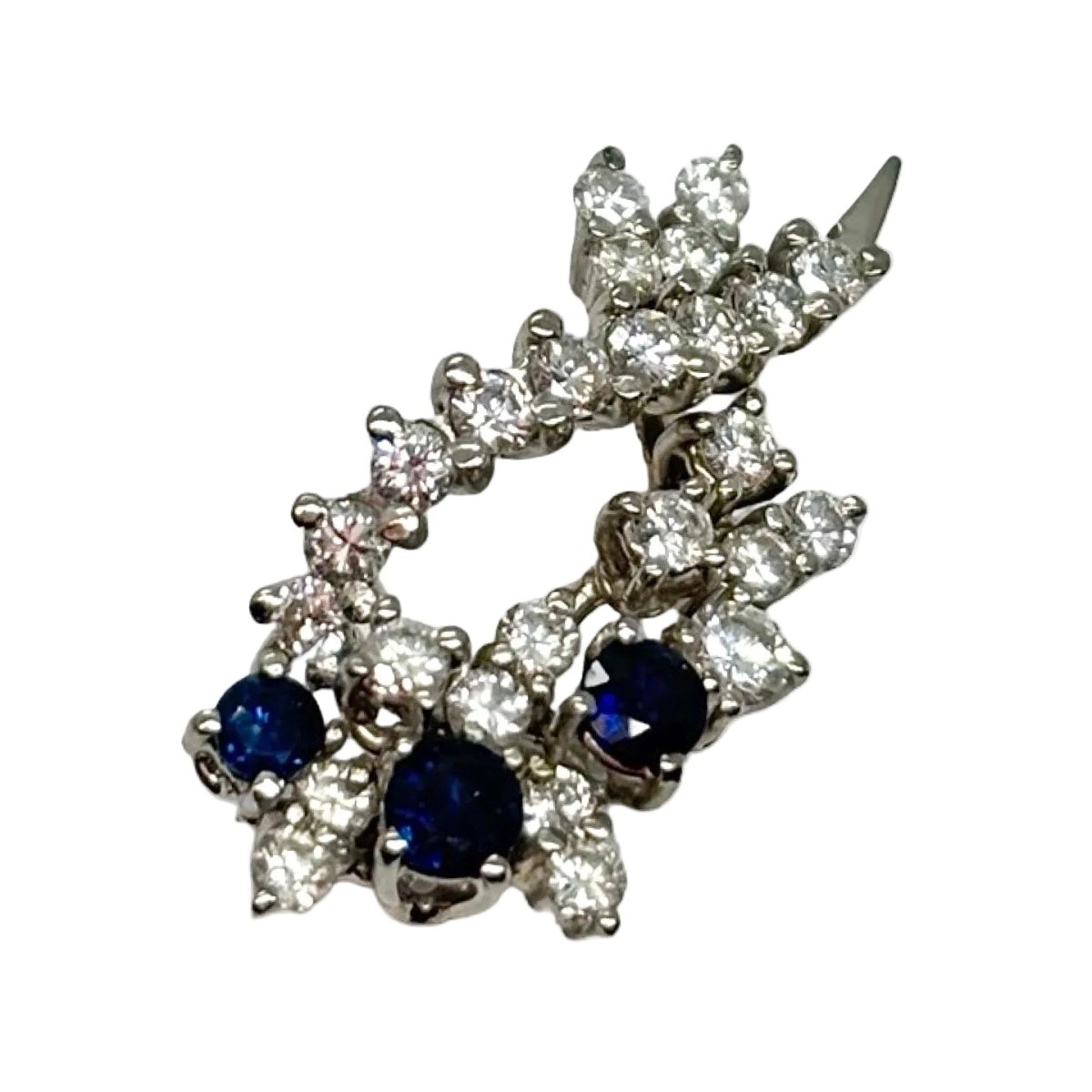 Pendentif en or blanc, saphirs et diamants - Castafiore