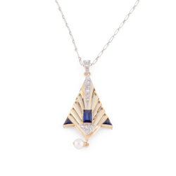 Pendentif en or et platine à décor géométrique - Castafiore