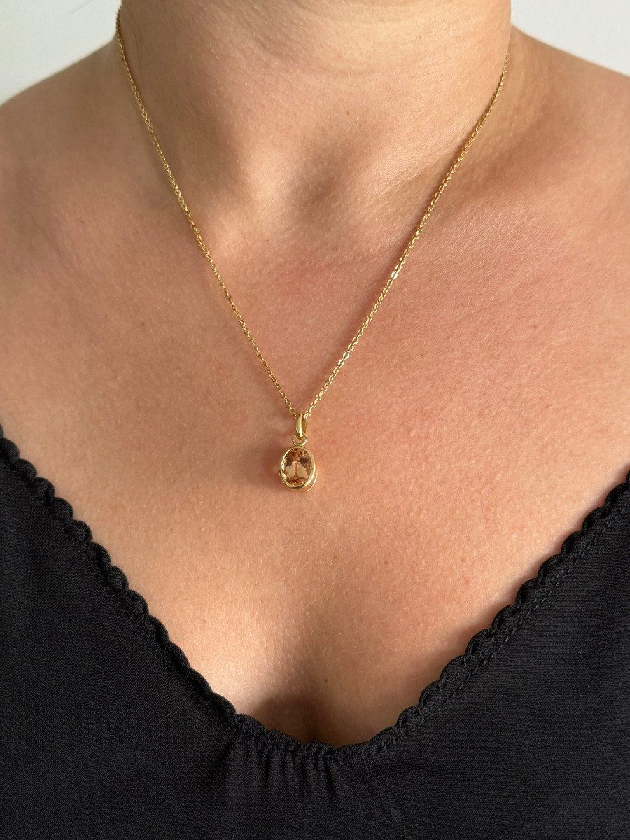 Pendentif en Or et Topaze Impérial - Castafiore