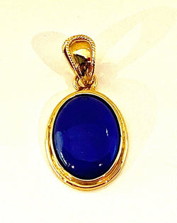 Pendentif en or jaune 18 carats et cabochon en lapis lazuli - Castafiore