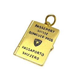 Pendentif en or jaune 18 carats : passeport ouvrant - Castafiore