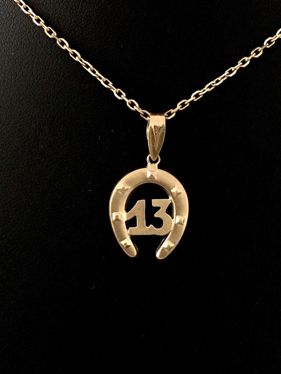 Pendentif en or jaune 18K en forme de fer à cheval - Castafiore