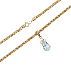 Pendentif en or jaune, aigue - marine et diamants - Castafiore