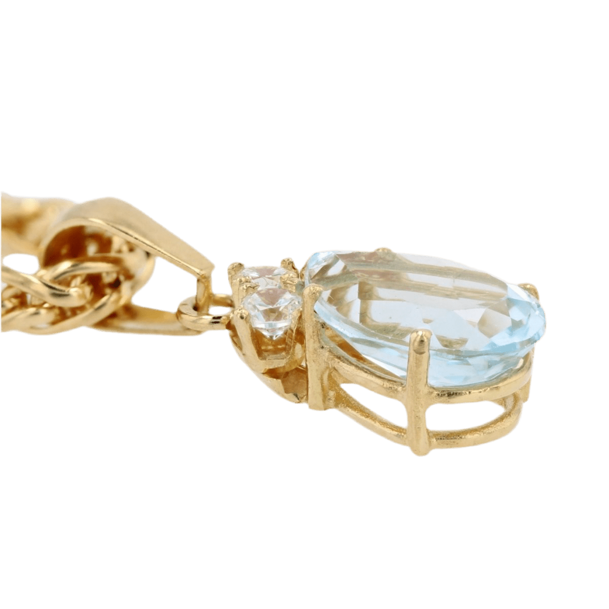 Pendentif en or jaune, aigue - marine et diamants - Castafiore