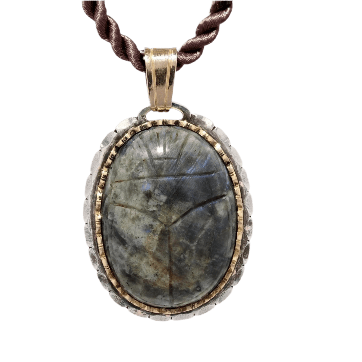 Pendentif en or jaune, argent et labradorite - Castafiore