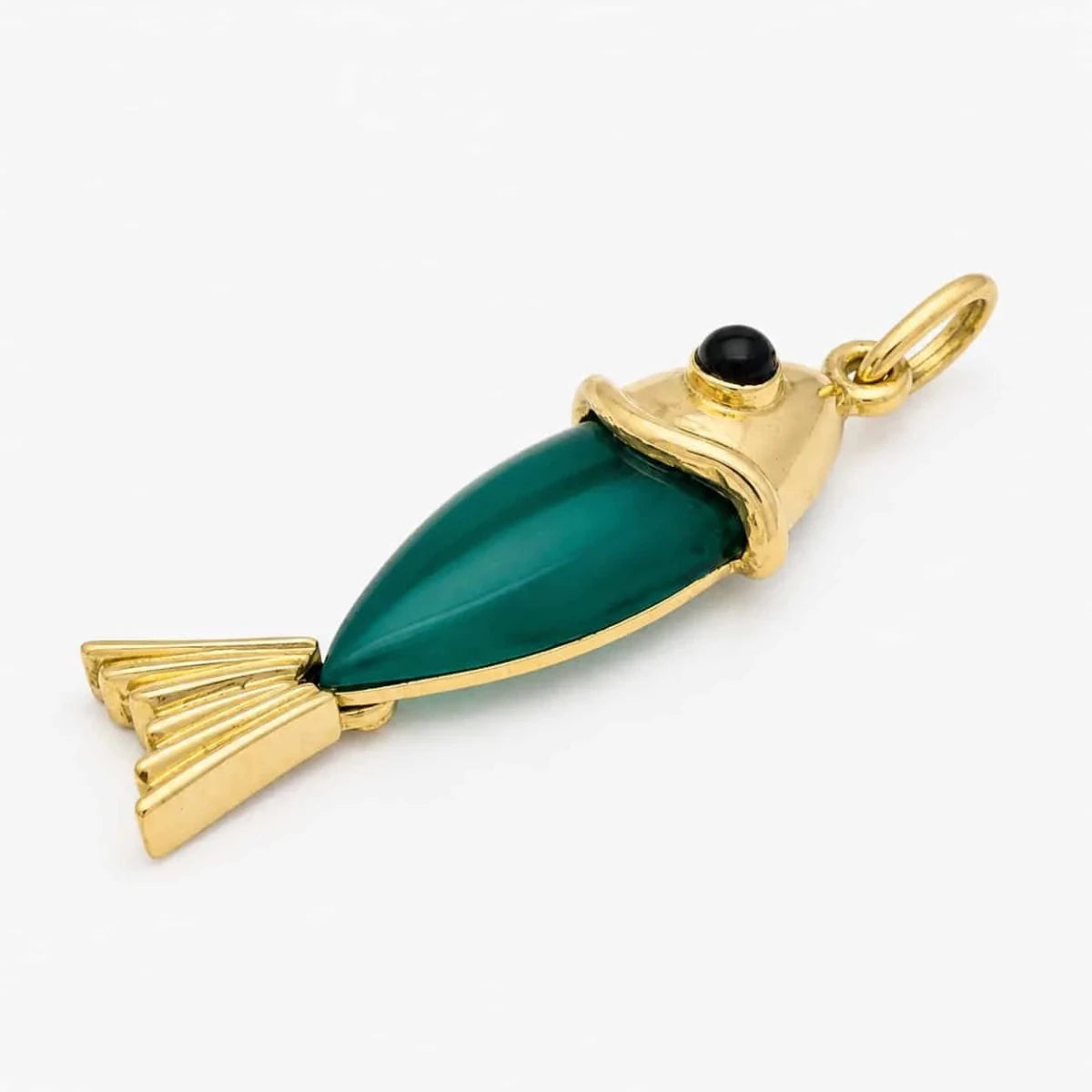 Pendentif en or jaune, calcédoine et onyx - Castafiore