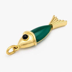 Pendentif en or jaune, calcédoine et onyx - Castafiore
