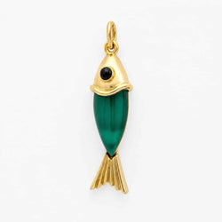 Pendentif en or jaune, calcédoine et onyx - Castafiore