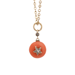 Pendentif en or jaune, corail, et diamants - Castafiore