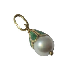 Pendentif en or jaune, émail et perle - Castafiore