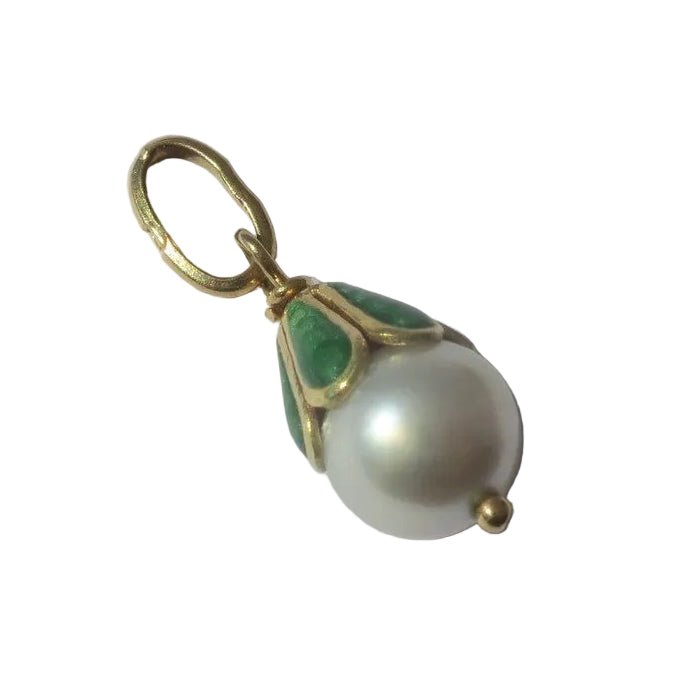 Pendentif en or jaune, émail et perle - Castafiore