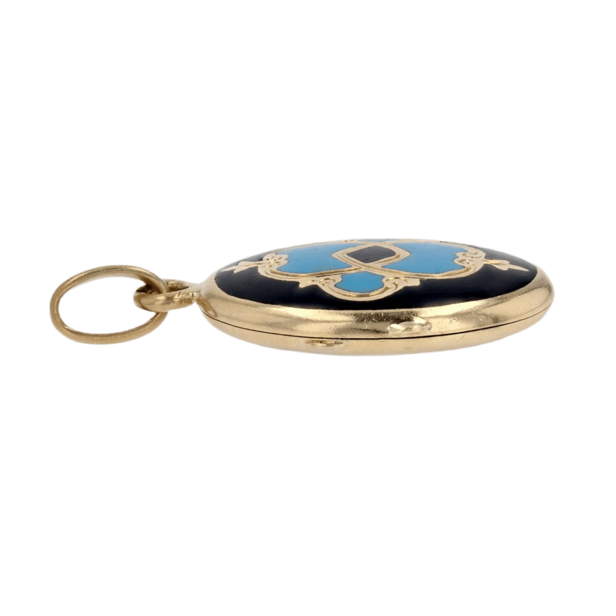Pendentif en or jaune, émail et turquoise - Castafiore
