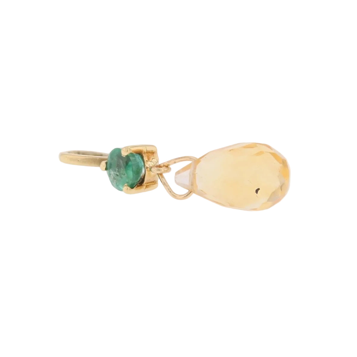 Pendentif en or jaune, émeraude et citrine - Castafiore