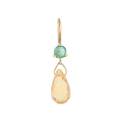Pendentif en or jaune, émeraude et citrine - Castafiore