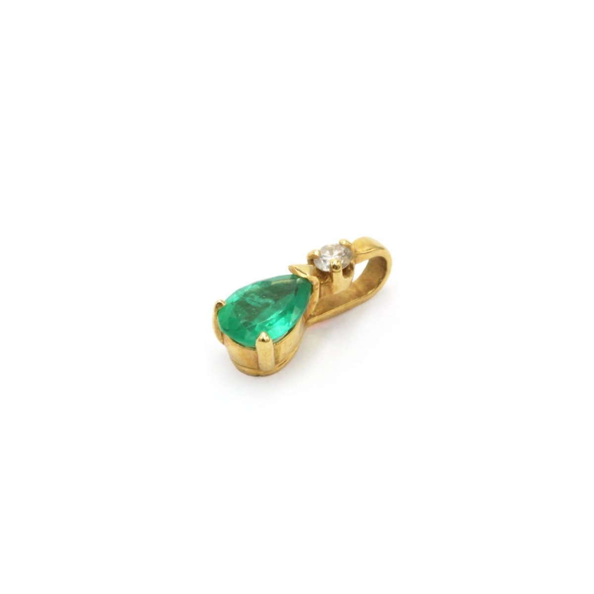 Pendentif en or jaune, émeraude et diamant - Castafiore