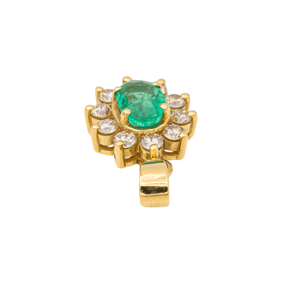 Pendentif en or jaune, émeraude et diamants - Castafiore
