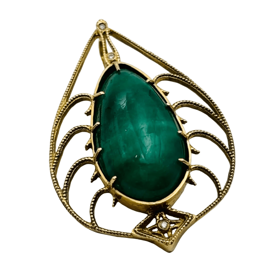 Pendentif en or jaune, émeraude et diamants - Castafiore