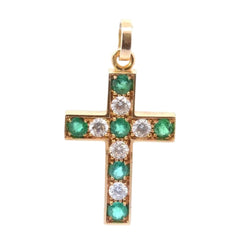 Pendentif en or jaune, émeraude et diamants - Castafiore