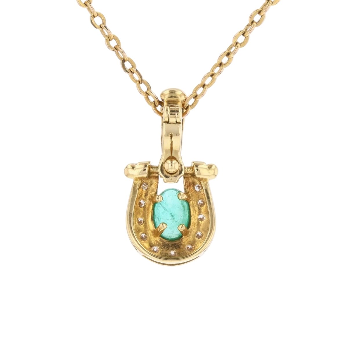 Pendentif en or jaune, émeraude et diamants - Castafiore