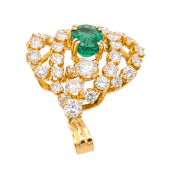 Pendentif en or jaune, émeraude et diamants - Castafiore
